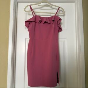 & Other Stories Mauve Pink Ruffle Off-Shoulder Mini Dress - Size 8
